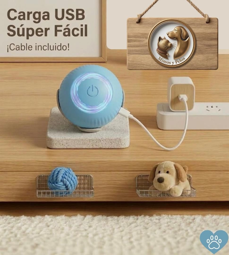 Pelota Inteligente Gravitatoria para Gatos — Movimiento Biónico y Carga USB -(Paga al Recibir)