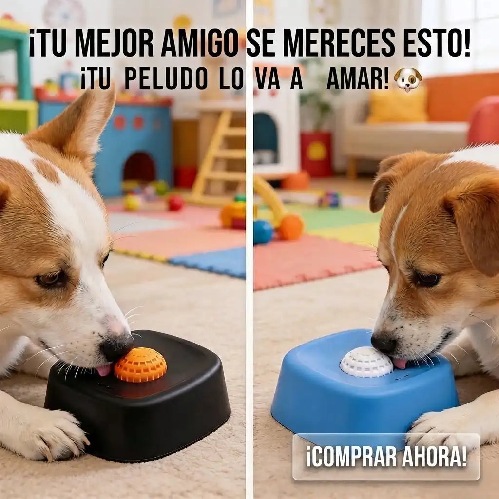 Cuenco lamedor interactivo para perros y gatos de Mimos y Pelos mostrando su fácil limpieza bajo el agua corriente y material seguro apto para lavavajillas.