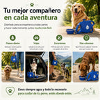 "Correa para perros con cuenco de agua plegable incorporado, el accesorio esencial para mantener a tu mascota hidratada y cómoda en todas sus aventuras al aire libre."
