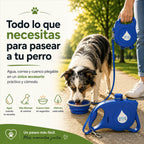 "Correa retráctil multifunción con bebedero plegable integrado, la solución perfecta para mantener a tu perro hidratado durante los paseos."