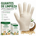 Guantes de limpieza para mascotas con aceite de coco y avena, ideales para desodorizar perros y gatos sin usar agua.